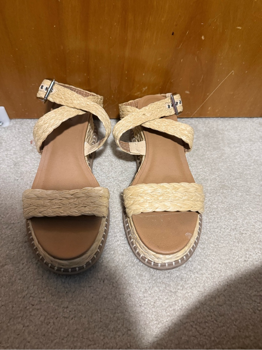Universal Thread Braided Espadrille Platform Sandals - Natural Beige